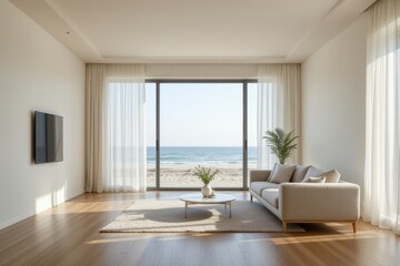 Coastal Living Room with Ocean View