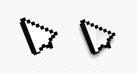 Pointer click pixel 3d. Cursor mouse icon. Click cursor. Arrow 