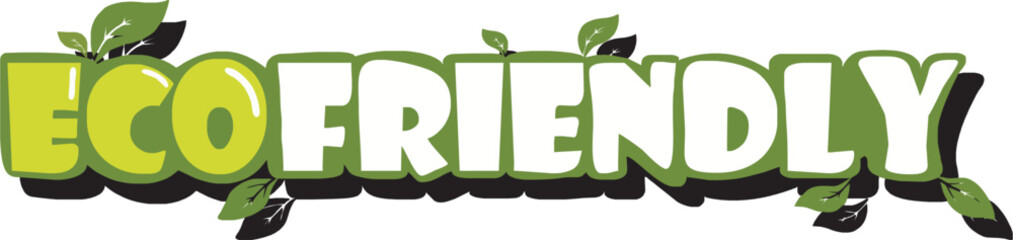  Isolated ecofriendly. leafy green typography design with transparent background eps