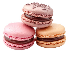 Delicious macarons display bakery food bright environment view isolated on transparent background