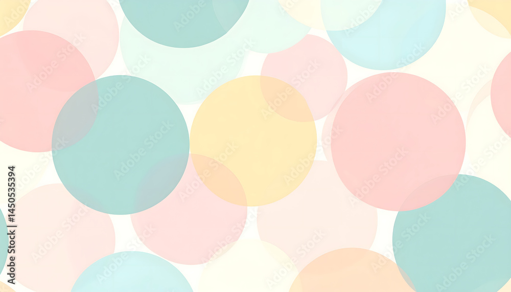 Poster pastel circles on a white backdrop an abstract arrangement of round shapes creating a playful and wh