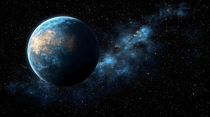 Fototapeta premium Exoplanet cosmic nebula space background celestial body stars galaxy universe