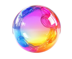 Bubbling colorful soap bubbles high-quality images bright environment isolated on transparent background