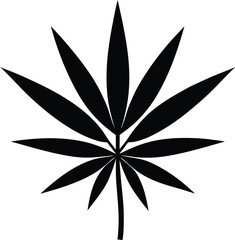 bamboo leaf silhouette vector on white background 