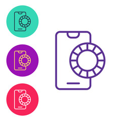 Set line Online sports betting icon isolated on white background. Sport bet bookmaker. Betting online make money. Set icons colorful. Vector