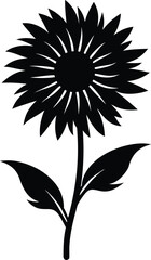 blanket flower silhouette vector on white 
