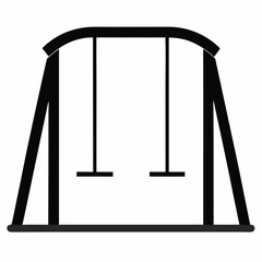 Minimalist Swing Set Vector Illustration in Black and White for Playground and Design Projects