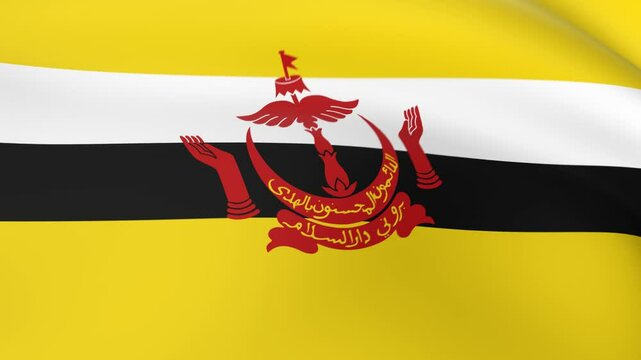 Brunei Darussalam Flag Looping Animation Background