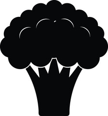 broccoli crown silhouette vector illustration 