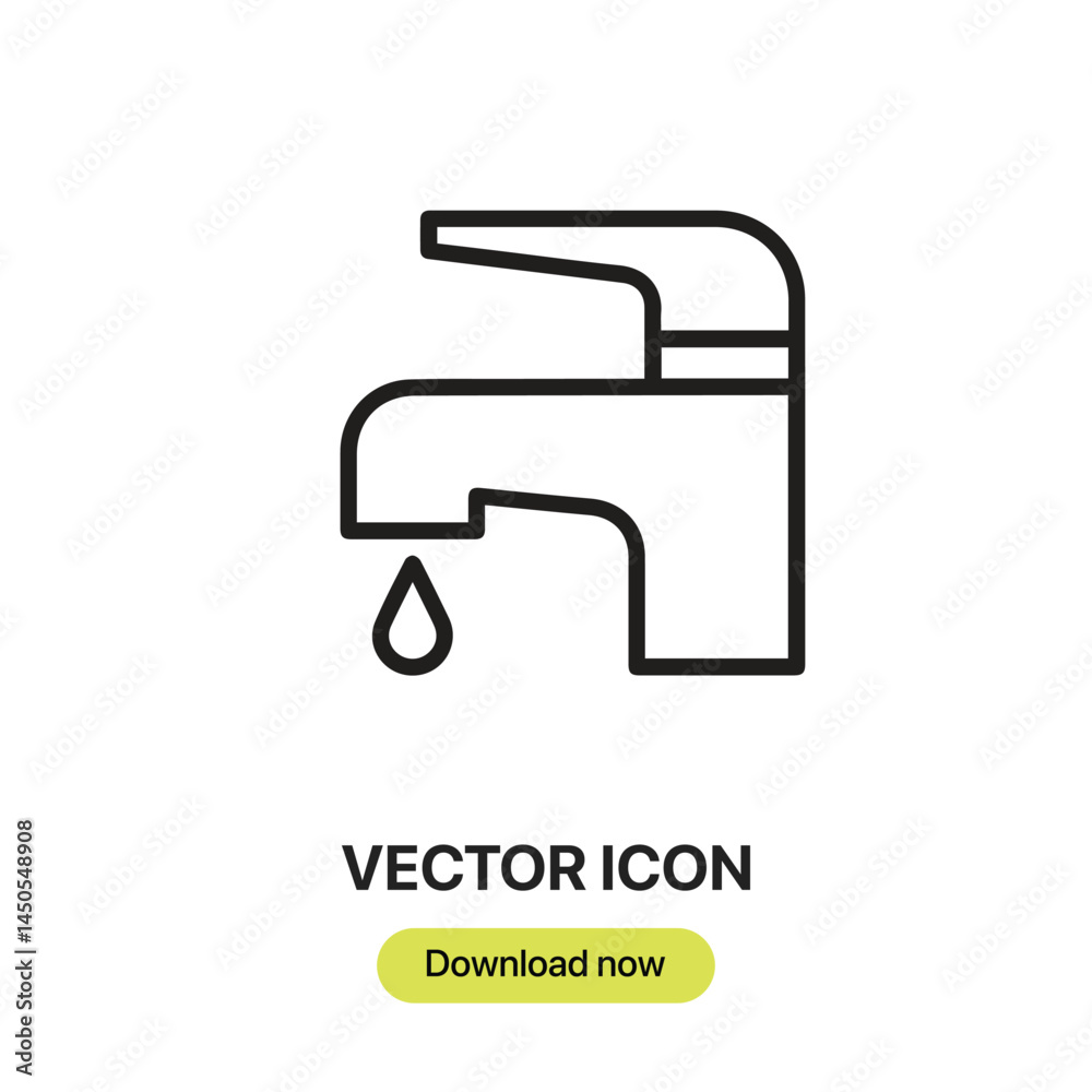 Fototapete water tap icon vector. linear-style sign for mobile concept and web design. water tap symbol illustr