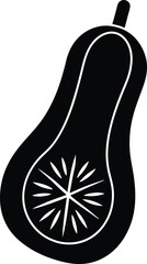 butternut squash slice silhouette vector on white 