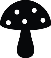 button mushroom silhouette vector on white 