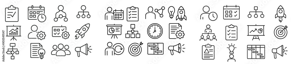 Leinwandbilder Collection of web icons represented in line style for digital applications and website interfaces