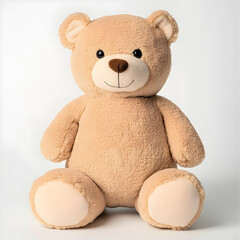 Cute plush toy bear on white background stuffed animal for children