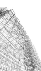 abstract architecture building 3d rendering