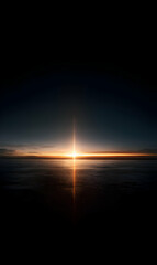 Celestial dawn over the world with warm golden light piercing through dark atmosphere beauty of nature