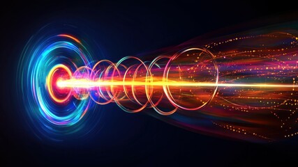Abstract quantum laser beam science technology.