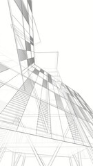 abstract architecture building 3d rendering