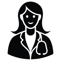 Female Doctor Icon Healthcare Professional Illustration