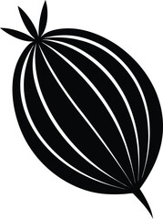 cumin seed silhouette vector on white background   