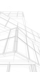 abstract architecture building 3d rendering