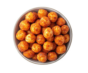 Delicious cheese balls recipe kitchen food cozy home top view appetizing snack isolated on transparent background