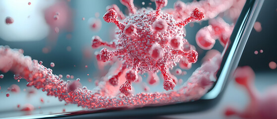 A microscopic view of a virus. Great for scientific reports educational materials and medical illustrations. Also great for science fiction