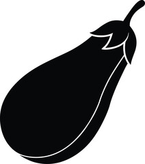eggplant slice silhouette vector on white 