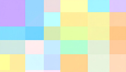 A Soft Pastel Spectrum Flat Geometric Tile Pattern Design with Block Colors Arranged in Neat Rows and Columns for a Modern Aesthetic