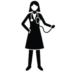 Female Doctor Icon Healthcare Professional Illustration