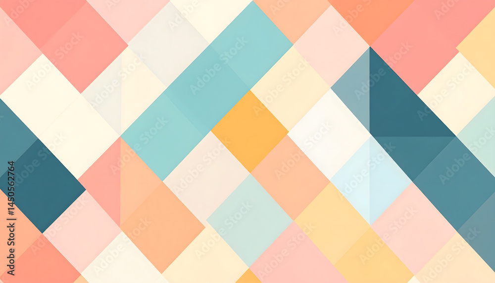 Poster geometry of artistic shapes and color blocks abstract colorful background and flat design to give th