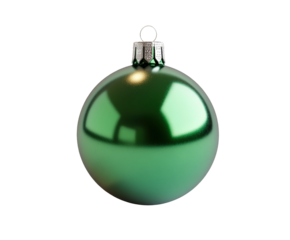 Shiny green ornament hanging christmas festive atmosphere isolated on transparent background