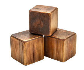 Creative wood block stacking space crafting ideas isolated on transparent background