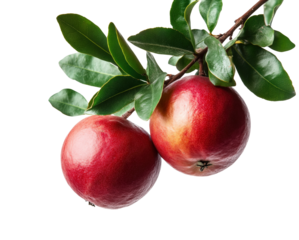 Harvesting red apples in nature fresh fruit view isolated on transparent background