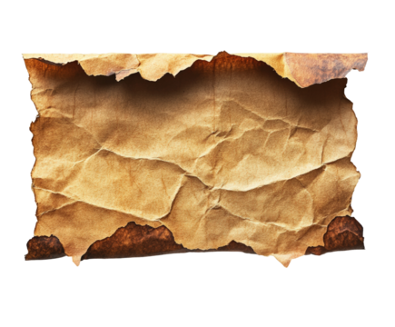 Aged paper texture digital artistic environment view vintage concept isolated on transparent background