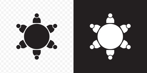 boardroom meeting icon vector black and white business on Transparent Background. EPS 10.