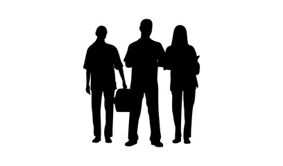 Three dog doctors standing together vector