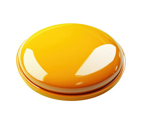 Bright yellow button action on a graphic design modern concept isolated on transparent background