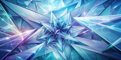 A mesmerizing abstract pattern of overlapping blue and purple geometric shapes with a central star-like structure, creating a captivating and dynamic design.