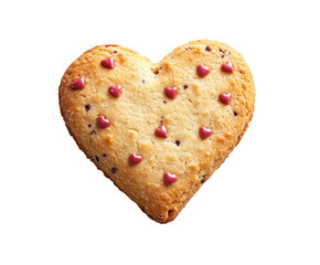 Heart-shaped cookie decoration bakery food sweet treats view isolated on transparent background