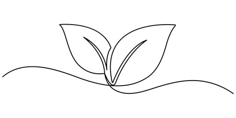 Hand drawn leaf icon illustration with single line doodle concept vector. Continuous Line drawing of a leaf on a transparent background. Outline style Vector illustration. Editable stroke.