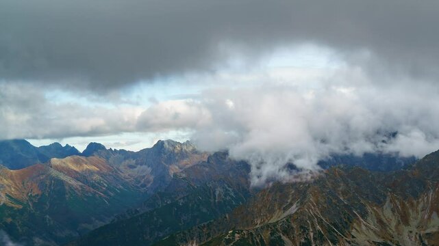 Overcast Sky Over Tatra Mountain Lake Timelapse Footage