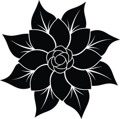 green and gold flower silhouette vector on white