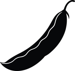 green bean pod silhouette vector on white 
