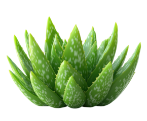 Aloe vera plant display natural greenery bright environment view isolated on transparent background
