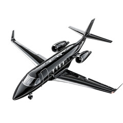 Luxury jet takeoff at airport aviation dynamic air travel environment isolated on transparent...