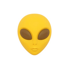 Fototapeta premium 3D rendering of a Yellow Alien Face Emoji icon isolated on white background