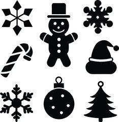 christmas icons set vector illustration