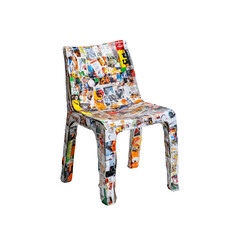 Upcycled Collage Chair Vibrant Recycled Plastic Furniture