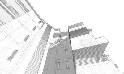 Fototapeta premium abstract architecture building 3d rendering
